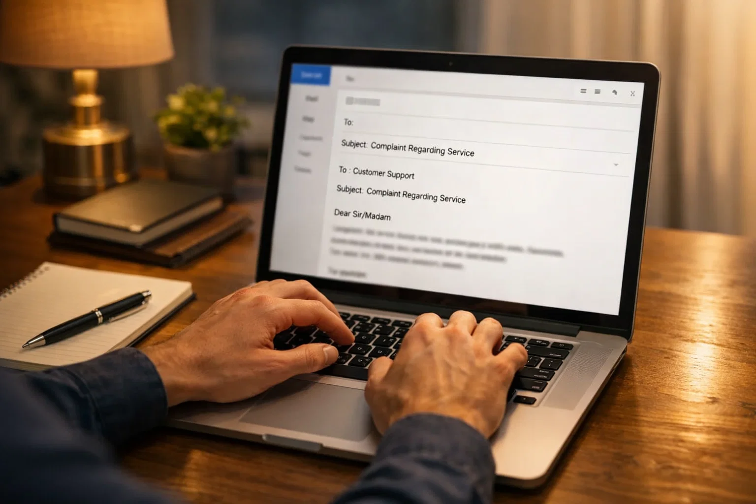 Personne contactant un service client sur ordinateur