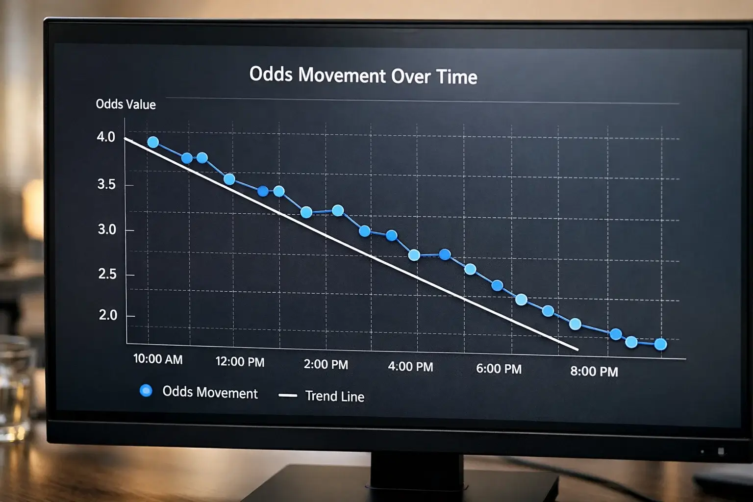 Graphique montrant l'évolution des cotes au fil du temps