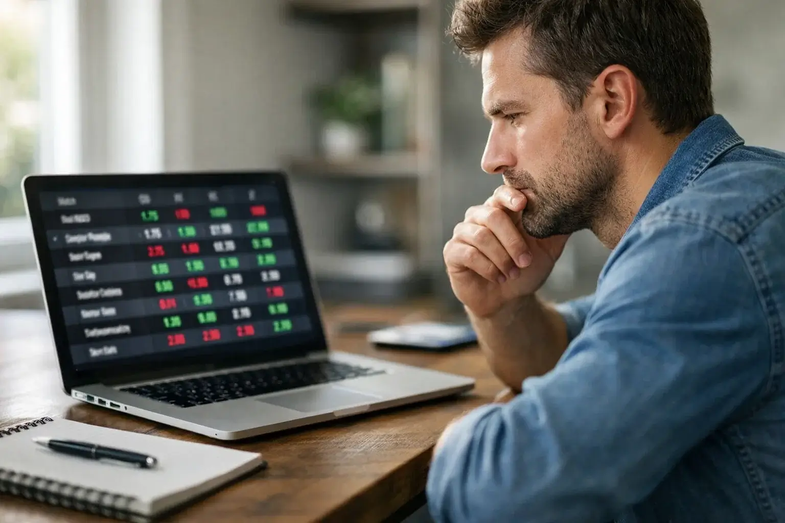 Parieur analysant les variations de cotes sur ordinateur