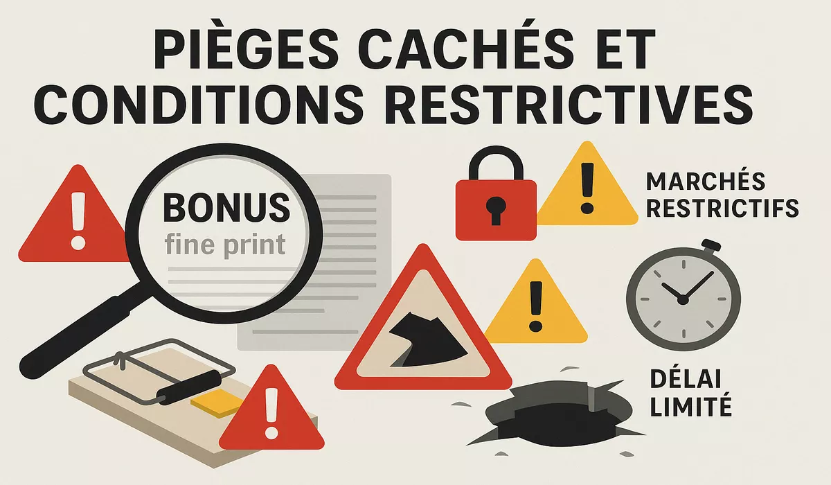Infographie attention pièges et conditions cachées bonus paris
