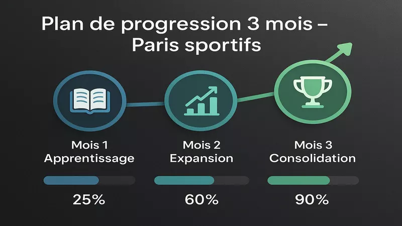 Plan de progression sur 3 mois pour maîtriser les paris sportifs