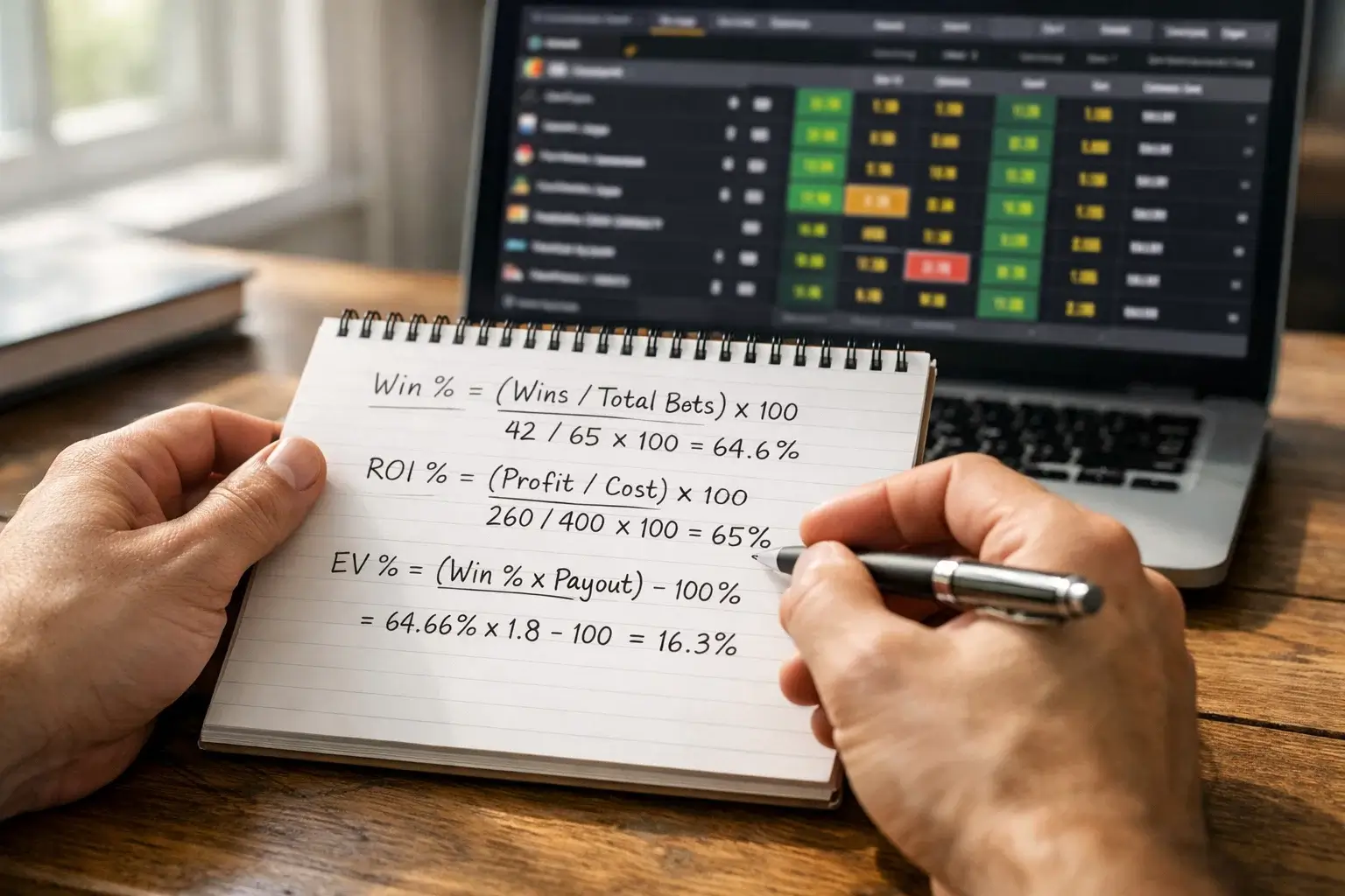 Personne effectuant des calculs sur papier avec des données de paris